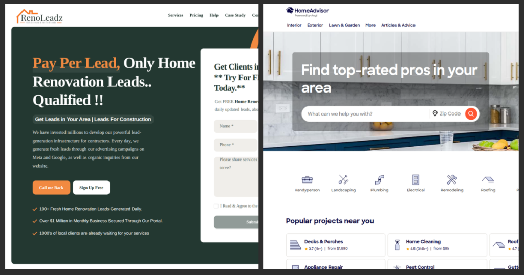 Reno Leadz vs. HomeAdvisor